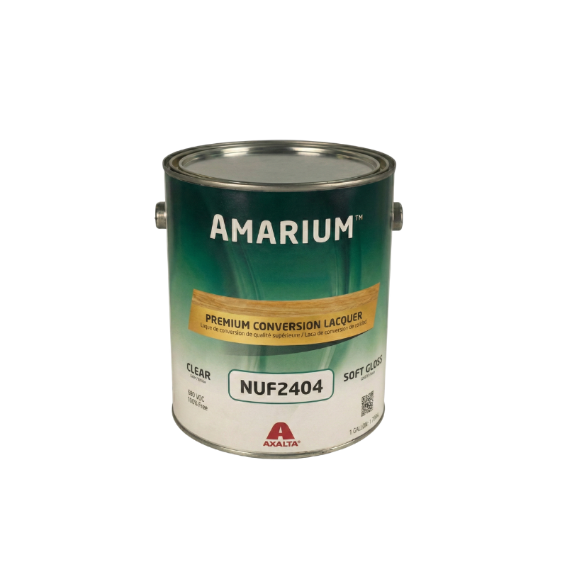 Axalta AMARIUM NUF-2404 premium conversion lacquer in soft gloss finish for professional wood finishing.