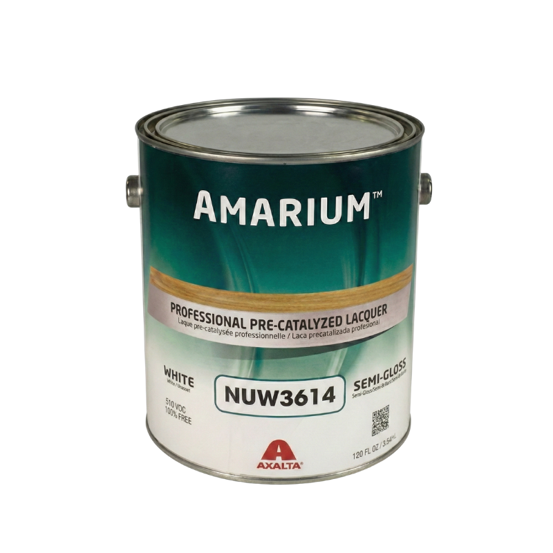 AMARIUM NUW-3614 premium pre-catalyzed white semi-gloss lacquer can for professional wood finishing