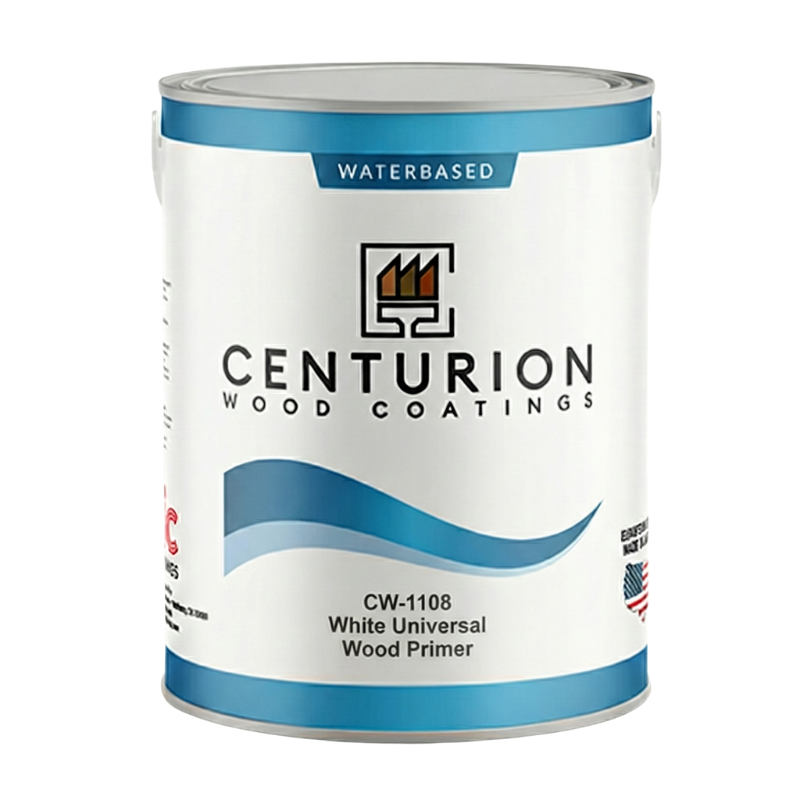 Centurion black universal wood primer for professional cabinetry and interior wood finishing.