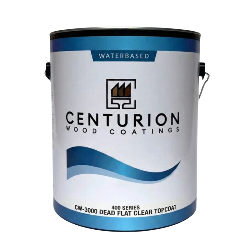 Centurion CW-3000 400 Series dead flat clear topcoat container for professional wood finishing.