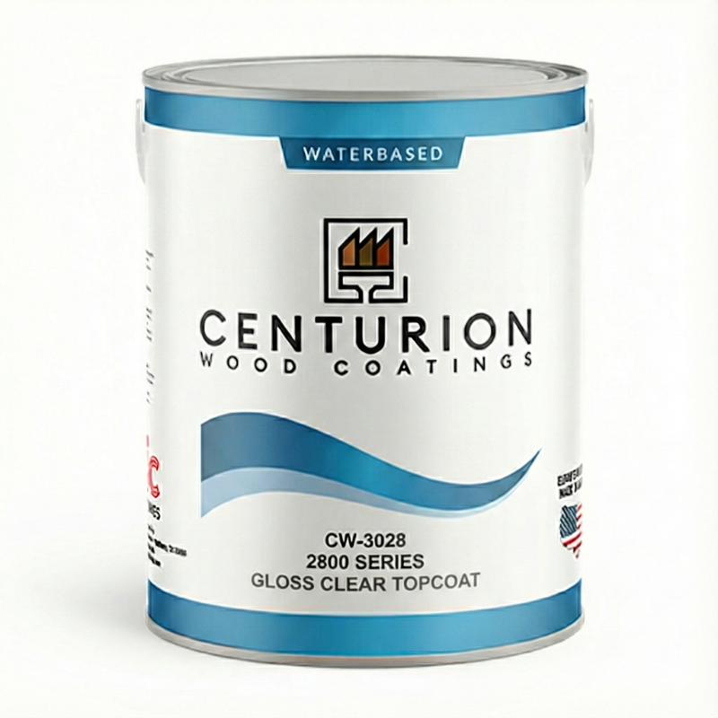 Centurion CW-3028 2800 Series gloss clear topcoat container for professional wood finishing.
